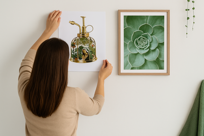 Póster Botánico Verde en Lienzo – Arte Natural y Relajante para Decorar tu Hogar u Oficina