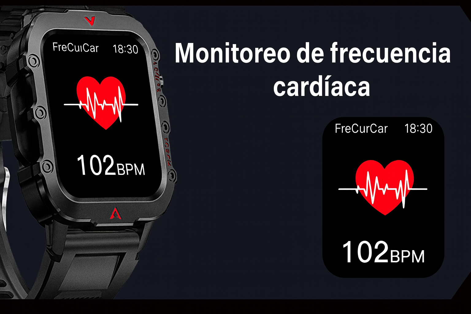 Combina diseño militar, tecnología avanzada y monitoreo de salud en un reloj todo terreno.