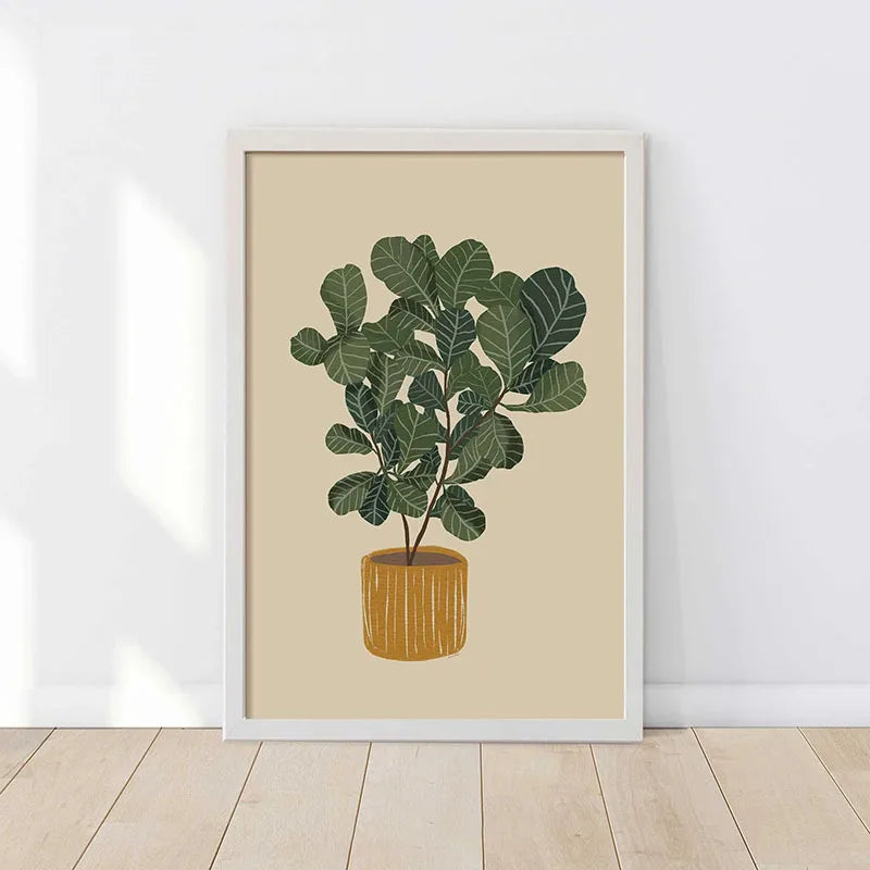 Crea una pared artística con este conjunto de impresiones botánicas coordinadas.