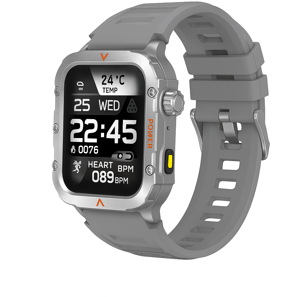 Gestiona tu música y controla tu móvil por voz con el potente LAXASFIT Outdoor Smartwatch.