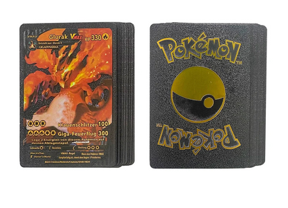set pokemon de cartas doradas con acabado metalico brillante