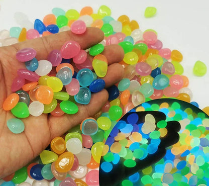 resalta tus espacios naturales con piedras de resina luminosa recargables con luz solar