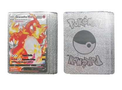 cartas coleccionables pokemon metalicas en caja de lujo dorada