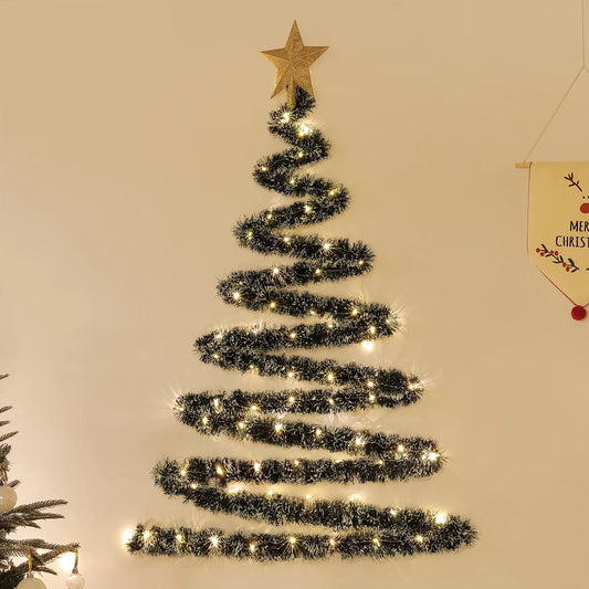 Transforma tu hogar con el encanto del Árbol de Navidad de Pared con luces cálidas y estrella dorada. Ideal para apartamentos, oficinas y espacios modernos. ¡Navidad con estilo y sin ocupar espacio!